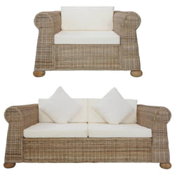 VidaXL 278601 canapé 2 siège(s) Crème, Naturel, Blanc