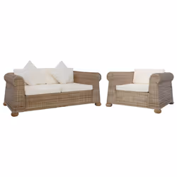 VidaXL 278601 canapé 2 siège(s) Crème, Naturel, Blanc