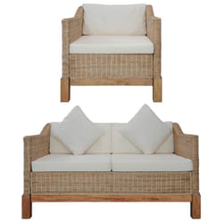 VidaXL 278614 canapé 2 siège(s) Crème, Naturel, Blanc