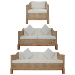 VidaXL 278616 canapé 3 siège(s) Crème, Naturel, Blanc