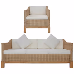 VidaXL 278617, Crème, Naturel, Blanc, 3 siège(s), Coton, Polyester, 1710 mm, 780 mm, 740 mm