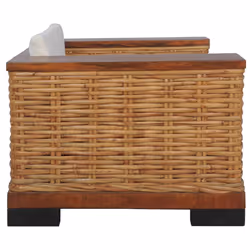 VidaXL 278618 canapé 2 siège(s) Marron, Crème, Blanc - Vue supplémentaire 5