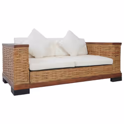 VidaXL 278618 canapé 2 siège(s) Marron, Crème, Blanc - Vue supplémentaire 7