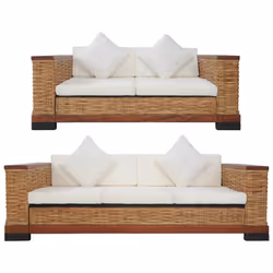 VidaXL 278619, Marron, Crème, Blanc, 3 siège(s), Coton, Polyester, 1910 mm, 780 mm, 660 mm