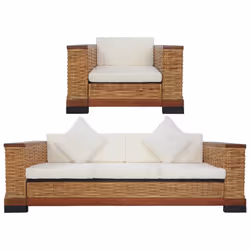 VidaXL 278621, Marron, Crème, Blanc, 3 siège(s), Coton, Polyester, 1910 mm, 780 mm, 660 mm
