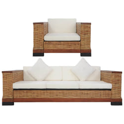 VidaXL 278621 canapé 3 siège(s) Marron, Crème, Blanc