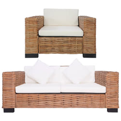 VidaXL 278624 canapé 3 siège(s) Marron, Crème, Blanc