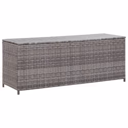 vidaXL Boîte de rangement de jardin gris 120x50x60 cm résine tressée - TU
