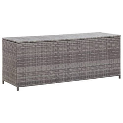 vidaXL Boîte de rangement de jardin gris 120x50x60 cm résine tressée - TU