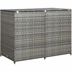 vidaXL Abri de poubelle double Résine tressée Anthracite 148x77x111cm - TU