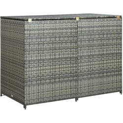 vidaXL Abri de poubelle double Résine tressée Anthracite 148x77x111cm - TU