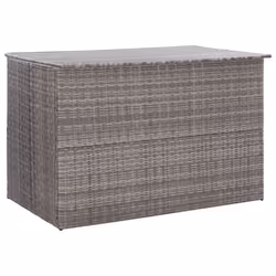 vidaXL Boîte de rangement de jardin gris 150x100x100 cm résine tressée - TU