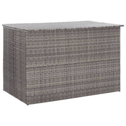 vidaXL Boîte de rangement de jardin gris 150x100x100 cm résine tressée - TU