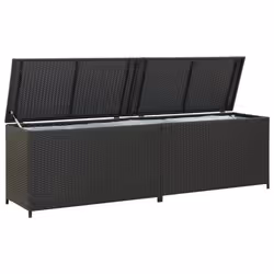 vidaXL Boîte de rangement de jardin résine tressée 200x50x60 cm noir - TU