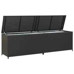 vidaXL Boîte de rangement de jardin résine tressée 200x50x60 cm noir - TU