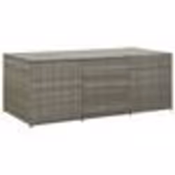vidaXL Boîte de rangement de jardin résine tressée 180x90x70 cm gris - TU