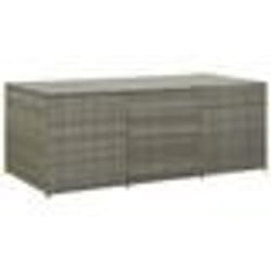 vidaXL Boîte de rangement de jardin résine tressée 180x90x70 cm gris - TU