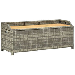 vidaXL Banc de rangement de jardin 120 cm Résine tressée Gris - TU