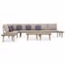 vidaXL Salon de jardin 7 places avec coussins Acacia solide Marron - TU