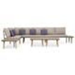 vidaXL Salon de jardin 7 places avec coussins Acacia solide Marron - TU