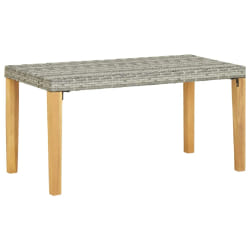 vidaXL Banc de jardin 120 cm Gris Résine tressée et bois d'acacia - TU