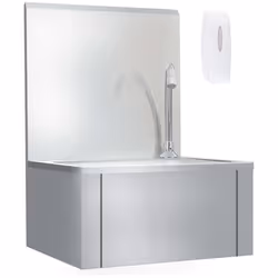 vidaXL Lavabo de lavage avec robinet et distributeur de savon Inox - TU
