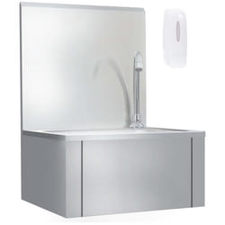 vidaXL Lavabo de lavage avec robinet et distributeur de savon Inox - TU
