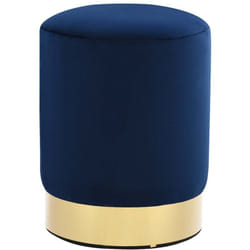 Vidaxl - Tabouret Bleu et doré Velours