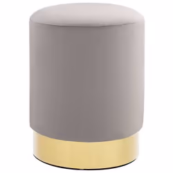 vidaXL Tabouret Gris clair et doré Velours 28 x 36 cm - TU