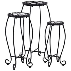 vidaXL Tables mosaïque 3 pcs noir et blanc Céramique - TU