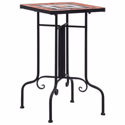 vidaXL Table de bistro mosaïque Terre cuite et blanc Céramique - TU
