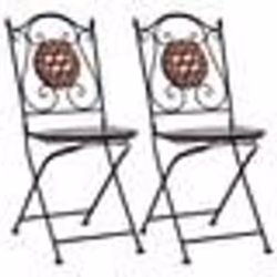 VidaXL 46714, Terrace, Vitrocéramique, Fer, Noir, Marron, Crème, 370 mm, 440 mm, 870 mm
