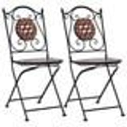 VidaXL 46714 chaise d'extérieur Terrace Vitrocéramique, Fer Noir, Marron, Crème