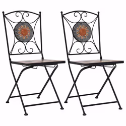 VidaXL 46718, Terrace, Vitrocéramique, Fer, Gris, Orange, 390 mm, 430 mm, 860 mm