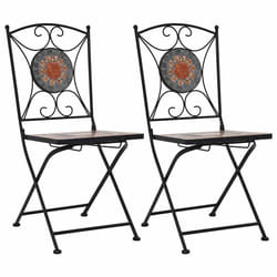 VidaXL 46718 chaise d'extérieur Terrace Vitrocéramique, Fer Gris, Orange