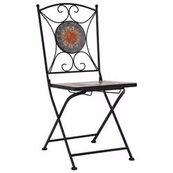 VidaXL 46718 chaise d'extérieur Terrace Vitrocéramique, Fer Gris, Orange
