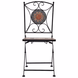 VidaXL 46718 chaise d'extérieur Terrace Vitrocéramique, Fer Gris, Orange