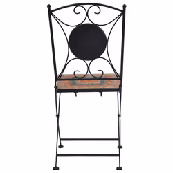 VidaXL 46718 chaise d'extérieur Terrace Vitrocéramique, Fer Gris, Orange - Vue supplémentaire 5
