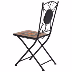 VidaXL 46718 chaise d'extérieur Terrace Vitrocéramique, Fer Gris, Orange - Vue supplémentaire 6