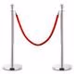 vidaXL Jeu de barrières de file d'attente VIP 3 pcs Inox Argenté
