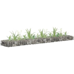 vidaXL Lit surélevé à gabion Acier galvanisé 180x30x10 cm