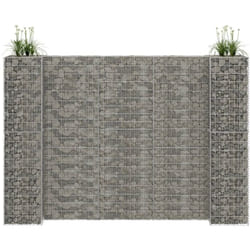 vidaXL Jardinière à gabion en H Fil d'acier 260x40x180 cm