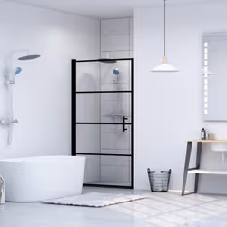Description générale Apportez un air d'esthétique industrielle à votre salle de bain avec cette porte de douche moderne. Elle ...