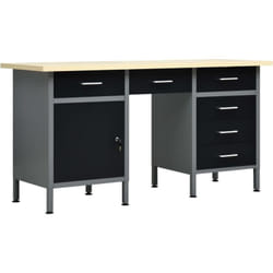 Vidaxl - tabli Noir 160x60x85 cm Acier