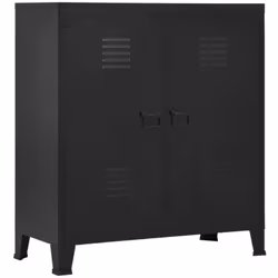 Ce coffre de rangement industriel vous permettra de garder votre maison propre et bien rangée ! Avec 2 étagères et porte-étiq ...