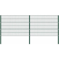 Vidaxl - Panneau de clôture avec poteaux Fer 3,4 x 1,2 m Vert