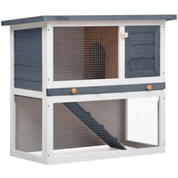 Vidaxl - Clapier d'extérieur 1 porte Gris Bois
