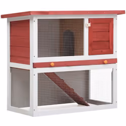 Ce clapier de qualité fournit un grand endroit confortable pour garder des petits animaux, particulièrement les lapins mignon ...