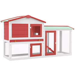 Donnez à vos amis à fourrure un espace de vie confortable avec notre clapier en bois ! Ce clapier sur 2 niveaux offre un gran ...