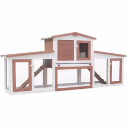 Donnez à vos amis à fourrure un espace de vie confortable avec notre clapier en bois ! Ce clapier sur 2 niveaux offre un gran ...